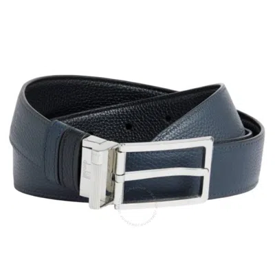 Dunhill Reversible 30mm Grain Leather Belt In Blue/black