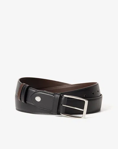Dunhill Reversible 32mm Rectangular Smooth Leather Belt In Black