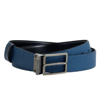 Dunhill Reversible 35 Mm Leather Belt In Blue