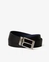Dunhill Reversible 35mm Rectangular Roller Grain Leather Belt In Black