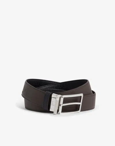 Dunhill Reversible 35mm Rounded Roller Buckle Cadogan Leather Belt In Brown