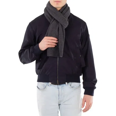 Dunhill Ribbed-detail Cashmere Scarf In Gray