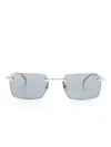Dunhill Rimless Rectangle-frame Sunglasses In Silver