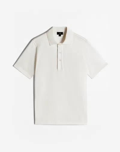 Dunhill Rollagas Texture Short Sleeve Polo In White