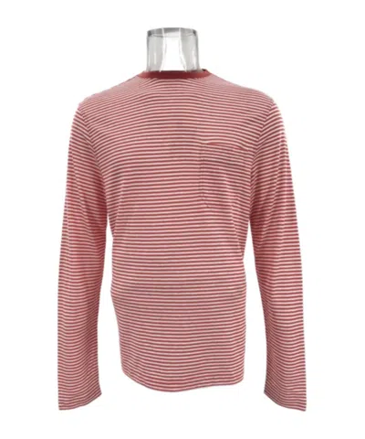 Dunhill Round Collar Striped T-shirt In Pink