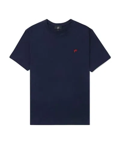 Dunhill Round Neck Embroidered T-shirt In Black