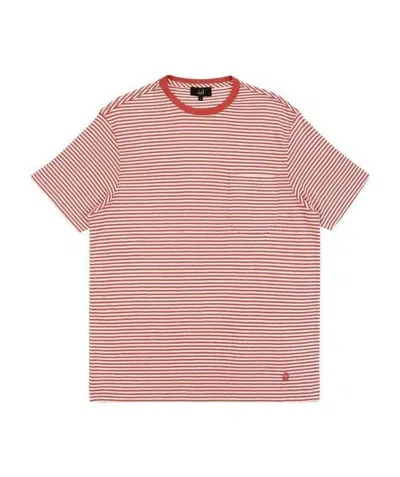 Dunhill Round Neck Striped T-shirt In Red
