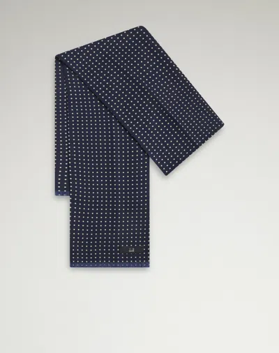 Dunhill Screen Printed Polka Dot Scarf In Blue
