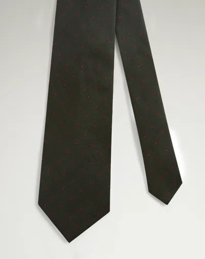Dunhill Silk Archive Neats Printed Tie In Green