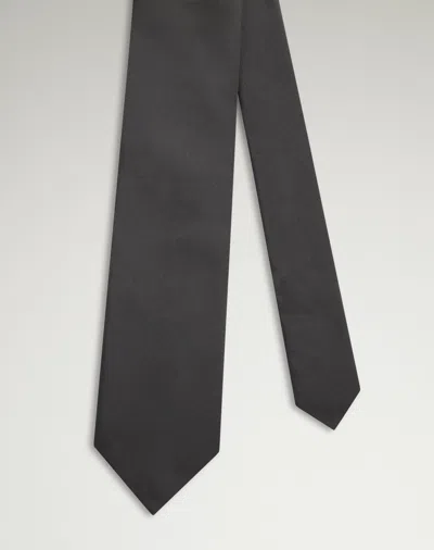 Dunhill Silk Bulldog Tie In Grey