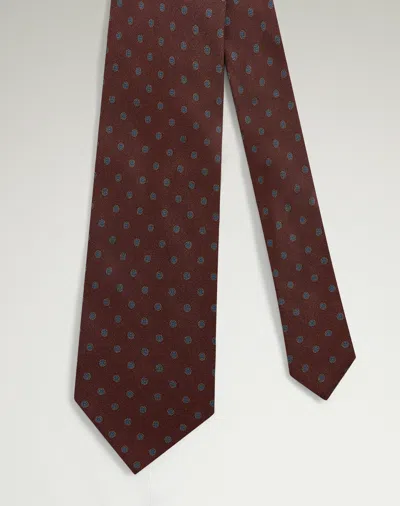 Dunhill Silk Circular Medallion Printed Tie In Red