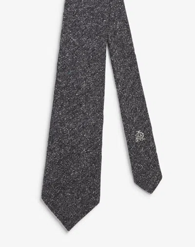 Dunhill Silk Donegal Woven Tie In Gray