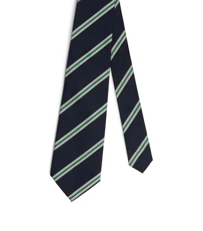 Dunhill Silk Grenadine Stripe Tie In Multi