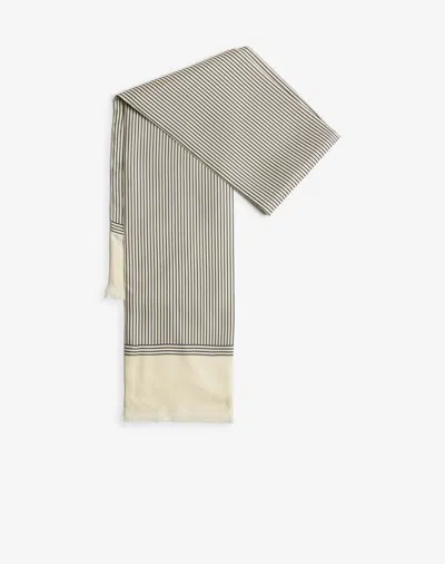Dunhill Silk Linear Evening Scarf In Gray