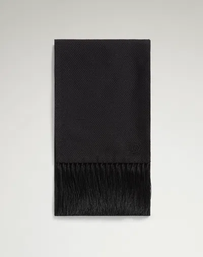Dunhill Silk Micro Texture Evening Scarf In Black