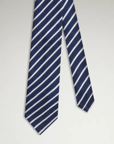 Dunhill Silk Polka Dot Tie In Blue