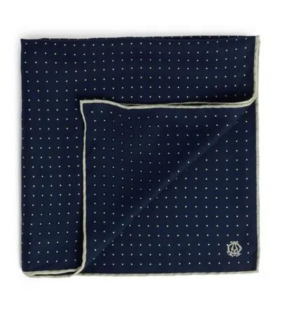 Dunhill Silk Polka-dot Neckerchief In Blue