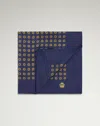 Dunhill Silk Printed Floral Motif Pocket Square In Blue