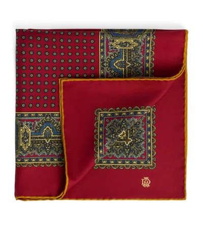 Dunhill Silk Printed Neckerchief In Red