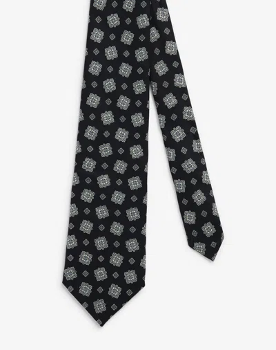 Dunhill Silk Scattered Medallion Printed Tie In Black