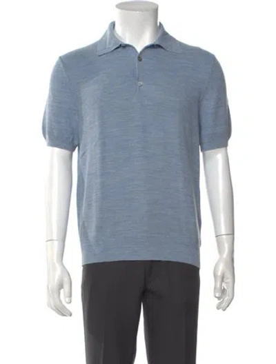 Pre-owned Dunhill Silk Short Sleeve In Blue