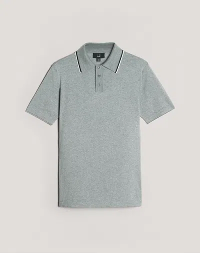 Dunhill Silk Stripe Trim Short Sleeve Polo