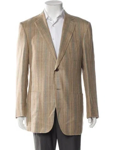 Pre-owned Dunhill Silk Striped Blazer In Neutral