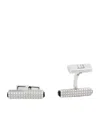 Dunhill Silver And Onyx Hobnail Ingot Cufflinks In Metallic