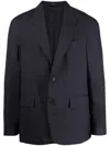 Dunhill Wrap Single-breasted Blazer In Blau