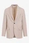 Dunhill Single-breasted Wool-blend Blazer In Brown