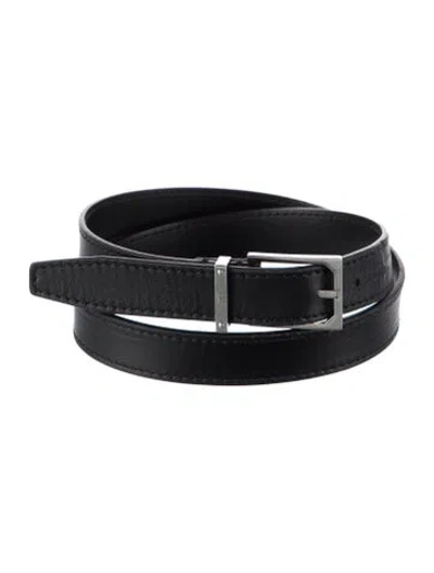 Pre-owned Dunhill Skinny Leather Waist Belt In Black