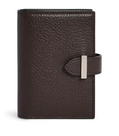 Dunhill Small Leather Alfred Business Card Case In Brown
