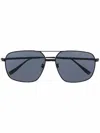 Dunhill Men's Lightweight Titanium Rectangle Sunglasses In Schwarz