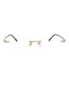 Dunhill 56mm Rimless Rectangular Optical Glasses In Gold