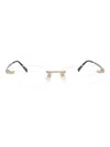 Dunhill 56mm Rimless Rectangular Optical Glasses In Metallic