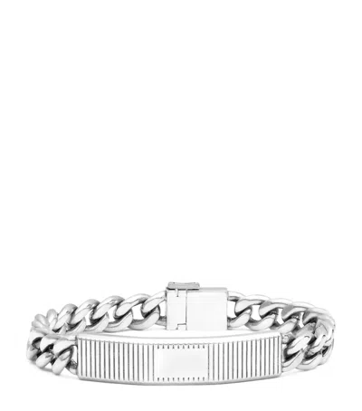 Dunhill Steel Chain Bracelet In Silver