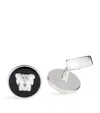 Dunhill Sterling Silver Bulldog Onyx Black Cufflinks In Black