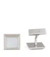 Dunhill Sterling Silver Hobnail Insert Square Cufflinks In Metallic