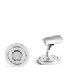 Dunhill Sterling Silver Mother Of Pearl Gyro Cufflinks In Metallic