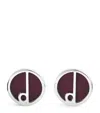 Dunhill Sterling Silver Series D Cufflinks In Burgundy