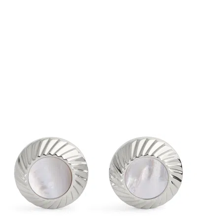 Dunhill Sterling Silver Transmission Cufflinks In White