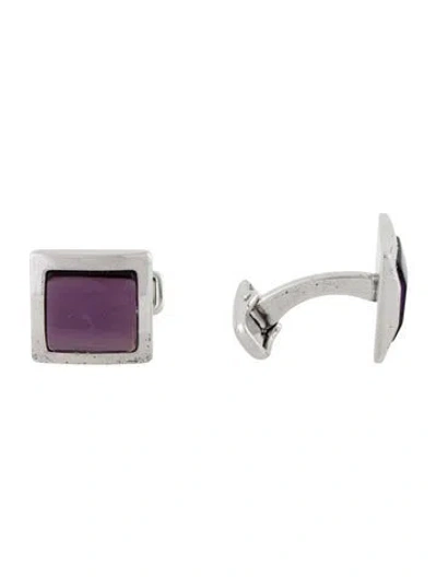 Pre-owned Dunhill Stone Cufflinks In Purple