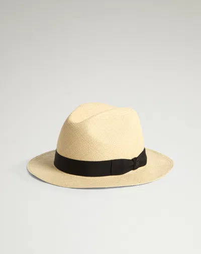 Dunhill Straw Trilby Hat In Blue