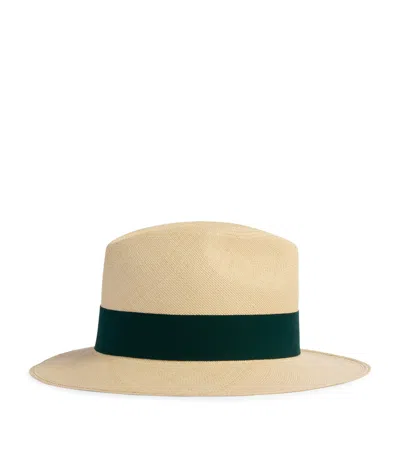 Dunhill Straw Trilby Hat In Neutral