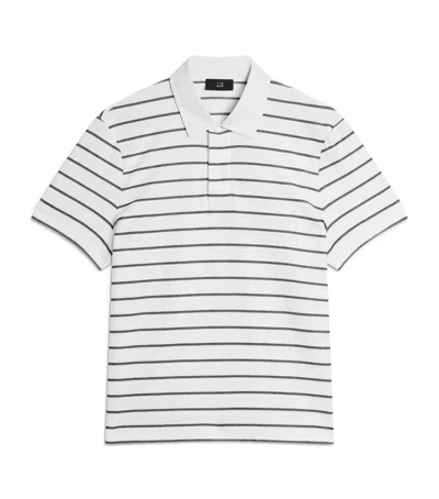 Dunhill Stripe Polo Shirt In White