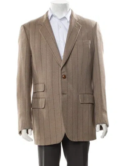 Pre-owned Dunhill Striped Blazer In Brown