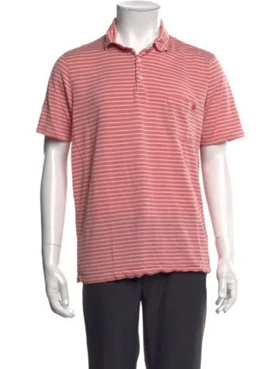 Pre-owned Dunhill Striped Collar Polo Shirt In Red