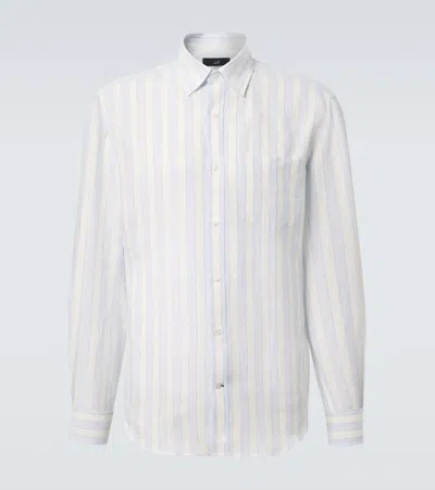 Dunhill Striped Linen Shirt In White