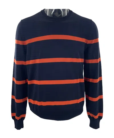 Dunhill Striped Long-sleeved Sweater In Black