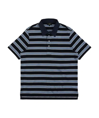 Dunhill Striped Polo Shirt In Black